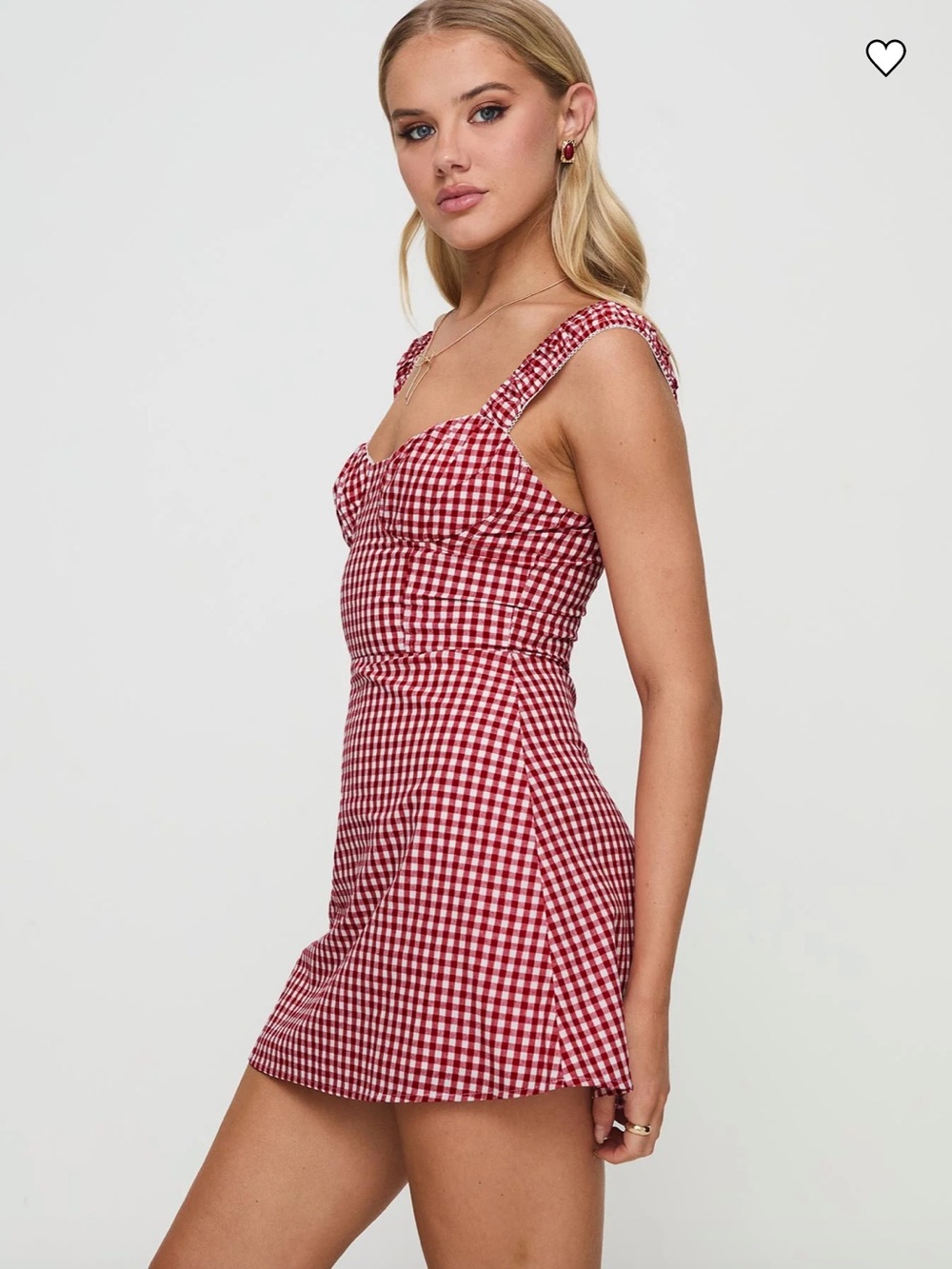 Princess Polly Women’s 6P Petite Faubert Mini Dress Red Gingham - Picture 4 of 12